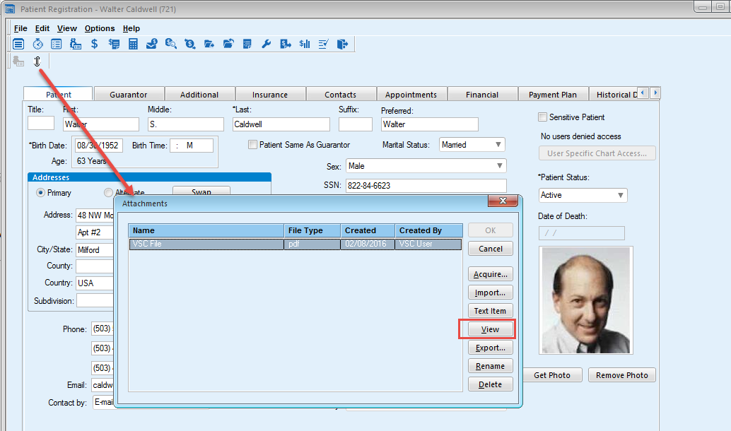 CPS Patients Registration Attachments View